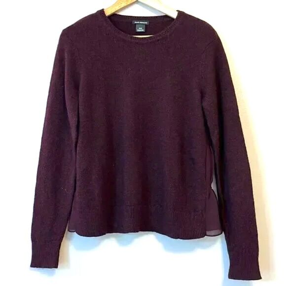 Club Monaco Sweaters - Club Monaco Wool Blend Ruffle Back Sweater Pleated Whimsigoth Purple Sz Medium